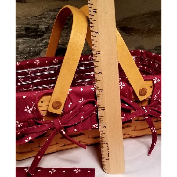 VTG 1999 Longaberger Medium Chore Basket Combo Liners Fabric Grip Never Used - Picture 9 of 13